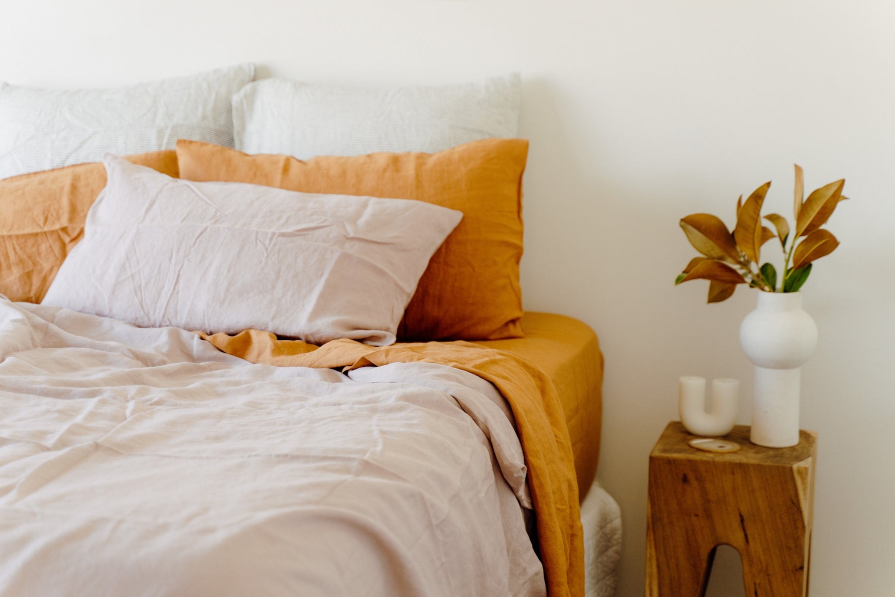 Pink Clay 100% French Flax Linen Bedding Set